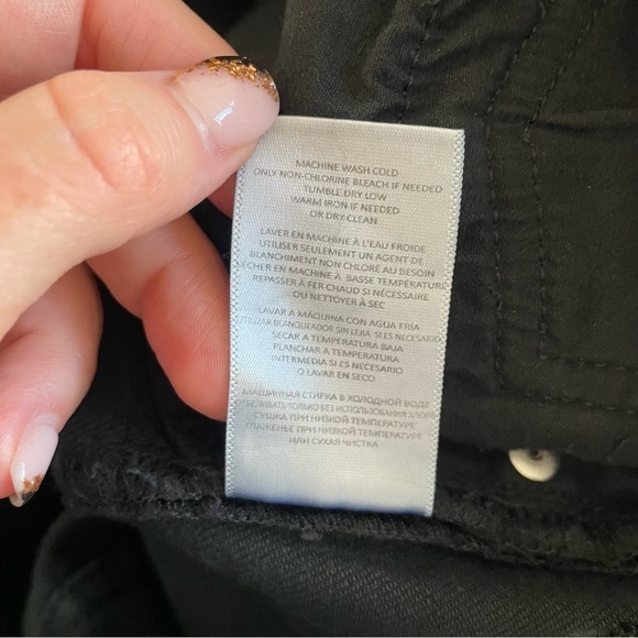 RE/DONE Black Noir Rip Knee 70's Stove Pipe High Rise Straight Leg Jeans EUC 26 - Picture 11 of 12